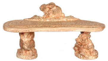 Dollhouse Miniature Bunny Bench, Aged, 2 Pcs